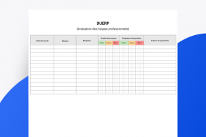 DUERP modèle en version PDF ou Excel Gratuit