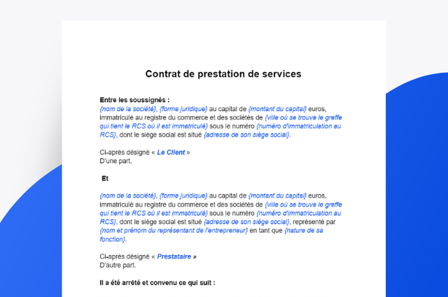 Modèle de contrat de prestation de service PDF et Word