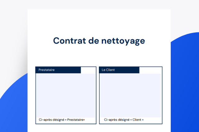 Exemple de contrat de prestation de service nettoyage PDF et Word