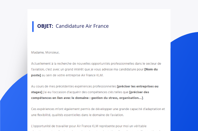 Exemple de lettre de motivation Air France